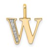 14k Diamond Letter W Initial Pendant