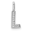 14K White Gold Diamond Letter L Initial Pendant