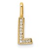 14K  Gold Diamond Letter L Initial Pendant