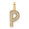 14K Gold Diamond Letter P Initial Pendant