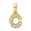 14K Diamond Letter C Initial with Bail Pendant