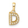 14K Diamond Letter D Initial with Bail Pendant