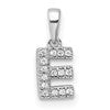 14K  White Gold Diamond Letter E Initial with Bail Pendant