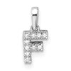 14K White Gold Diamond Letter F Initial with Bail Pendant