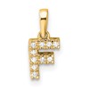 14K Diamond Letter F Initial with Bail Pendant