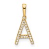14K Diamond Letter A Initial Pendant