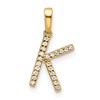 14K Diamond Letter K Initial Pendant