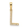 14K Diamond Letter L Initial Pendant