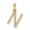 14K Diamond Letter N Initial Pendant
