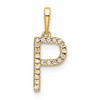 14K Diamond Letter P Initial Pendant