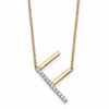 14K Sideways Diamond Initial F 18 inch Necklace