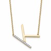 14K Sideways Diamond Initial K 18 inch Necklace