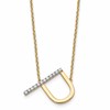 14K Sideways Diamond Initial P 18 inch Necklace