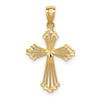 14K Cut-Out Stripes Cross with Heart Charm
