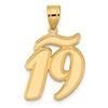 14k Brushed Border Script Number 19 Pendant