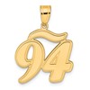 14k Brushed Border Script Number 94 Pendant