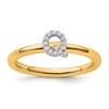 14K Stackable Diamond Initial Q Size 7 Ring
