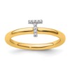 14K Stackable Diamond Initial T Size 7 Ring