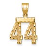 14k Small Brushed Diamond-cut Number 44 Charm