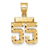 14k Small Brushed Diamond-cut Number 55 Charm