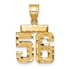 14k Small Brushed Diamond-cut Number 56 Charm
