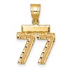 14k Small Brushed Diamond-cut Number 77 Charm