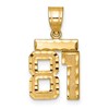 14k Small Brushed Diamond-cut Number 81 Charm