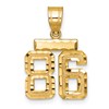 14k Small Brushed Diamond-cut Number 86 Charm