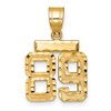 14k Small Brushed Diamond-cut Number 89 Charm