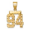 14k Small Brushed Diamond-cut Number 94 Charm