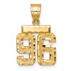 14k Small Brushed Diamond-cut Number 96 Charm