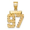 14k Small Brushed Diamond-cut Number 97 Charm
