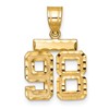 14k Small Brushed Diamond-cut Number 98 Charm
