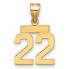 14k Small Polished Number 22 Charm