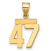 14k Small Polished Number 47 Charm