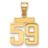 14k Small Polished Number 59 Charm