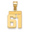 14k Small Polished Number 61 Charm