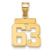 14k Small Polished Number 63 Charm
