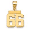 14k Small Polished Number 66 Charm