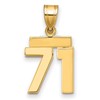 14k Small Polished Number 71 Charm