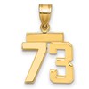 14k Small Polished Number 73 Charm