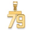 14k Small Polished Number 79 Charm