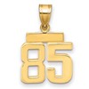 14k Small Polished Number 85 Charm