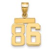 14k Small Polished Number 86 Charm