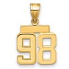 14k Small Polished Number 98 Charm