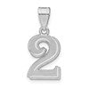 14kw Polished Etched Number 2 Pendant
