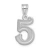 14kw Polished Etched Number 5 Pendant