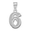 14kw Polished Etched Number 6 Pendant