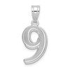 14kw Polished Etched Number 9 Pendant