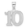 14kw Polished Etched Number 10 Pendant